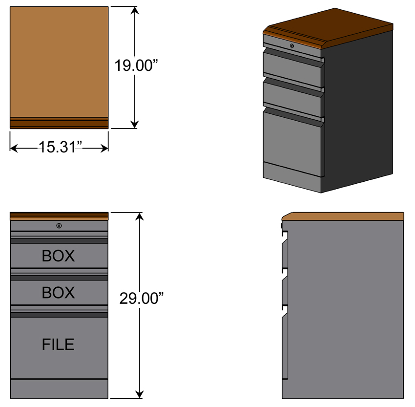 Box File With Premium Wood Top Caretta Worke