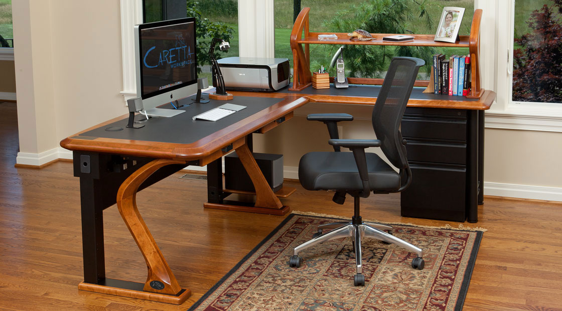 l shaped desk home office layout